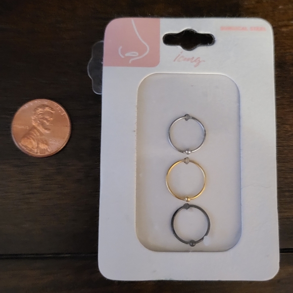 Nose Rings (3-pack) Hoop Variety - Picture 5 of 5